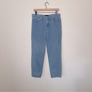 PacSun Light Blue  Stripe High Rise Cropped Jeans
Boho beach summer vacation